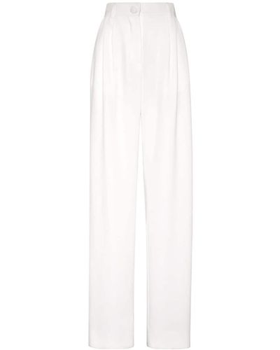 Philipp Plein Pantalones de vestir de talle alto - Blanco