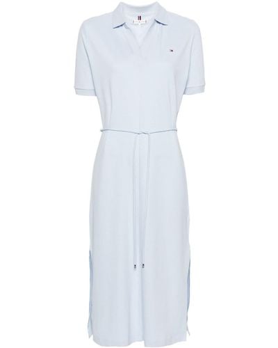 Tommy Hilfiger Logo-embroidered Midi Dress - White