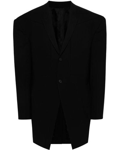 Rick Owens Manteau EDFU à simple boutonnage - Noir
