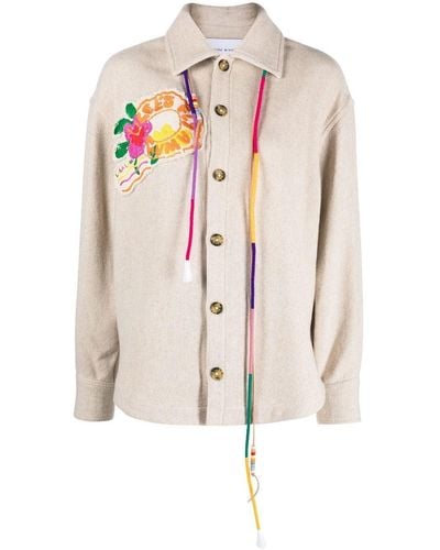 Mira Mikati Giacca-camicia Lets Fly Away - Bianco