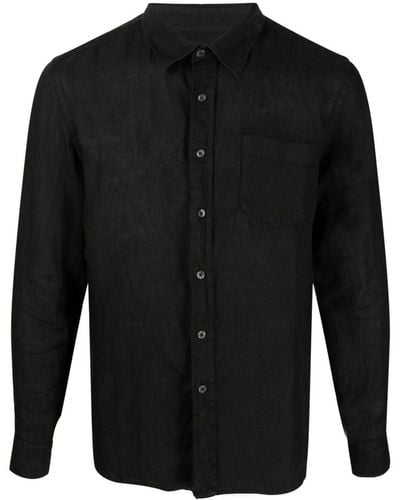 120% Lino Long-sleeve Linen Shirt - Black