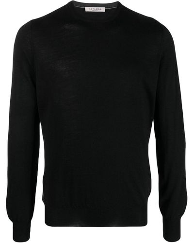 Fileria Round-neck Virgin-wool Sweater - Black
