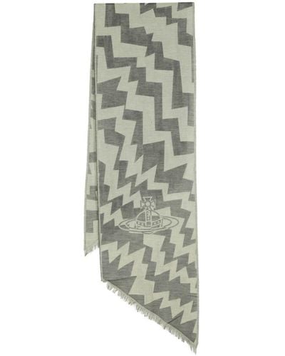 Vivienne Westwood Orb ジグザグパターン スカーフ - グリーン