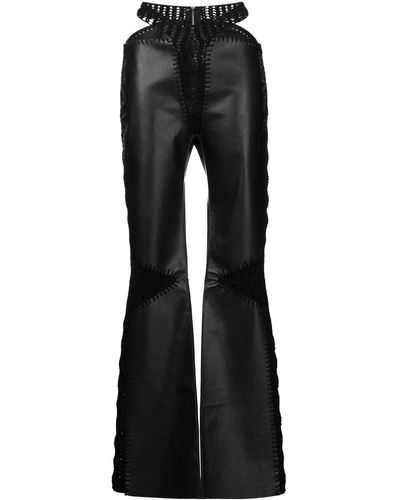 Dion Lee Crochet Flared Trousers - Black