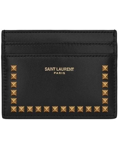 Saint Laurent スタッズ カードケース - ブラック