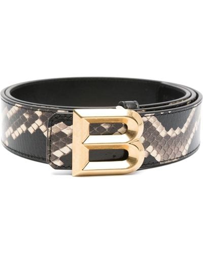 Bally B-buckle Snakeskin-effect Belt - Black