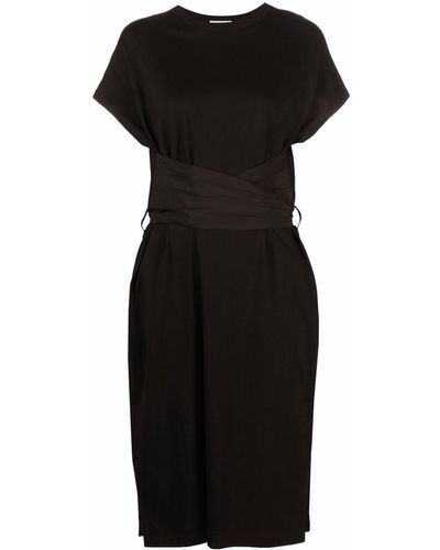 Moncler Belted Midi Dress - Black