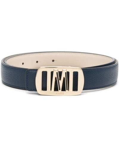 Moorer Hepsie Leather Belt - Blue
