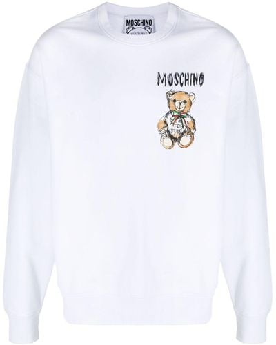 Moschino Teddy Bear-print Cotton Sweatshirt - White