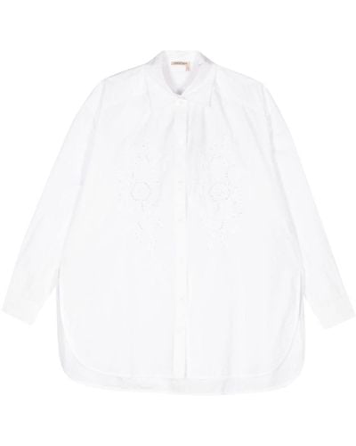Stella Nova Hemd mit Lochstickerei - Weiß