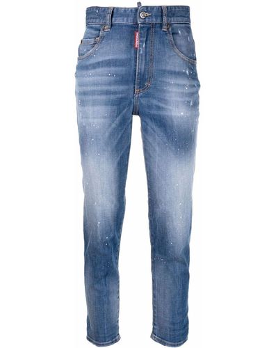 DSquared² Jeans crop a vita alta - Blu