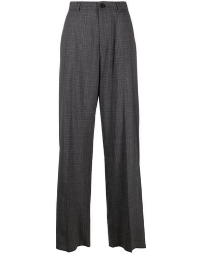 Balenciaga Tartan-pattern Tailored Pants - Gray