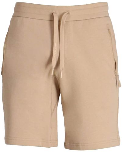 Armani Exchange Drawstring-waist Cotton Track Shorts - Natural