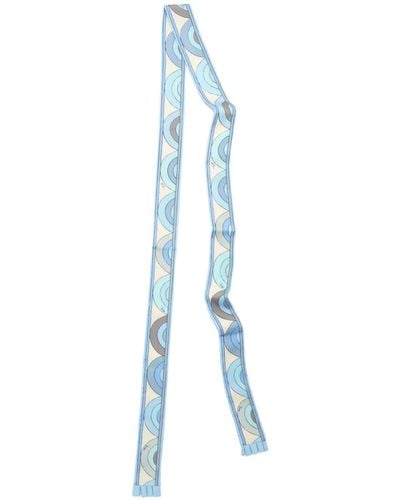 Emilio Pucci Abstract-print Thin Scarf - Blue