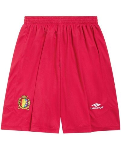 Balenciaga Logo-print Track Shorts - Red