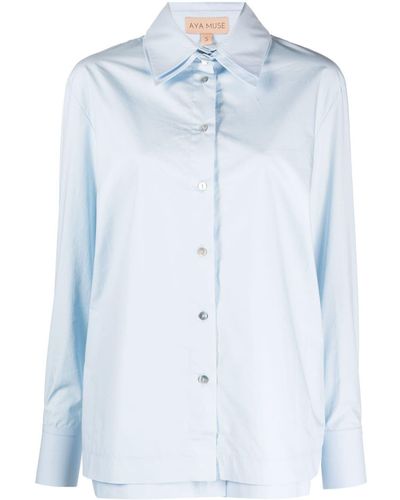 AYA MUSE Olia Double-layer Cotton Shirt - Blue