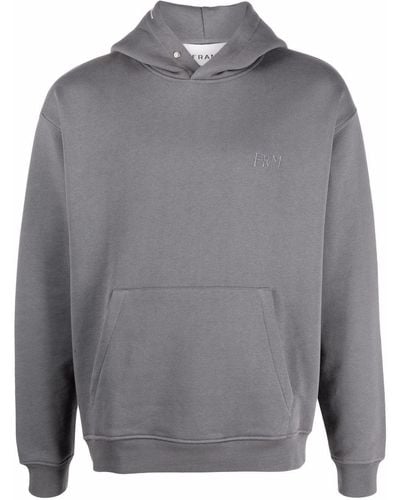 FRAME Logo-embroidered Hoodie - Gray