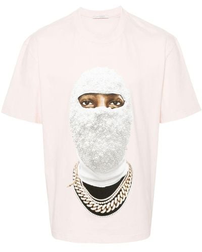 ih nom uh nit Future Mask-print Cotton T-shirt - ホワイト