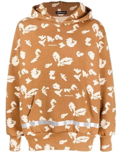 Undercover Abstract-print Hoodie - Brown