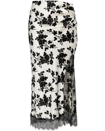 Veronica Beard Nasime Floral-print Midi Skirt - Black