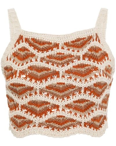 Alanui Haua Mahal Crochet-knit Top - Brown
