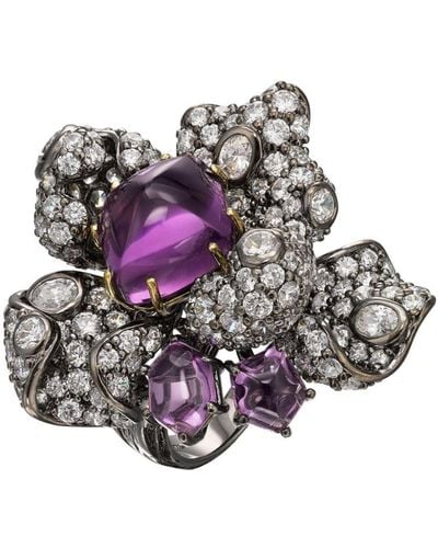 Anabela Chan Anello in oro Vermeil 18kt Amethyst Blossom - Rosa
