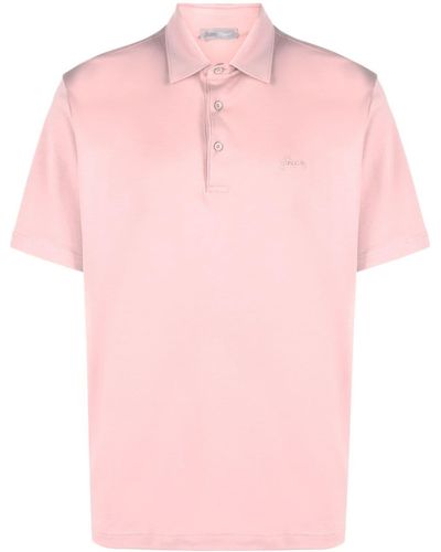 Herno Logo-embroidered Cotton Polo Shirt - Pink