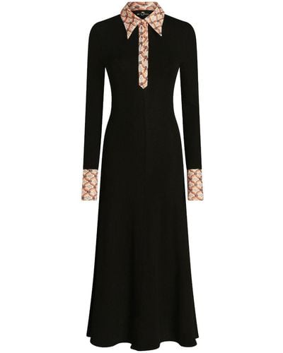 Etro Midi-jurk Met Lange Mouwen - Zwart