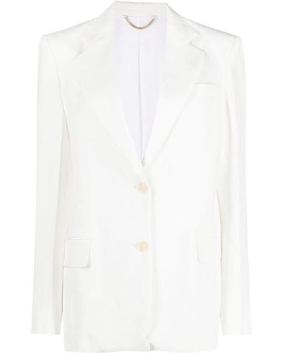 Victoria Beckham Asymmetric Double-layered Blazer - White