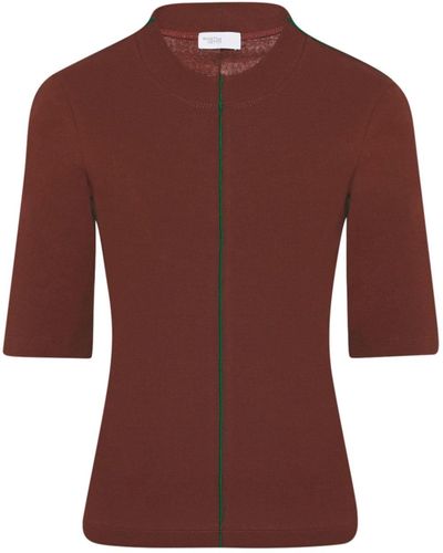 Rosetta Getty Contrast-stitch Organic Cotton T-shirt - Red