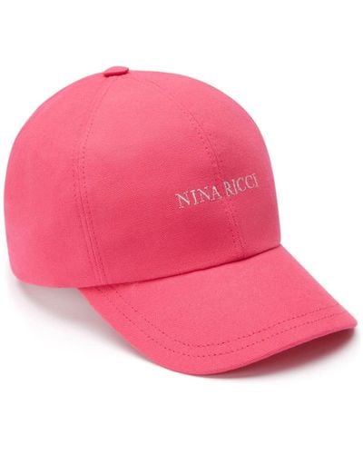 Nina Ricci Logo-embroidered Cotton Baseball Cap - Pink