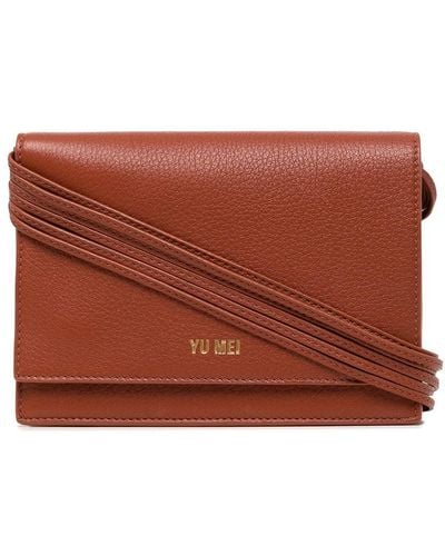 Yu Mei Suki Leather Clutch Bag - Brown