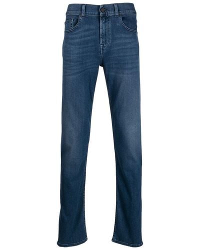 7 For All Mankind Jeans Met Tape - Blauw