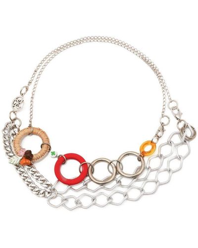 Amir Slama Multi-chain Charm Necklace - Metallic