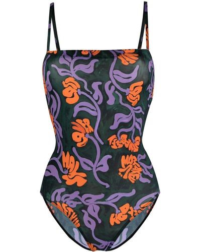 Marni Floral-print Swimsuit - Green