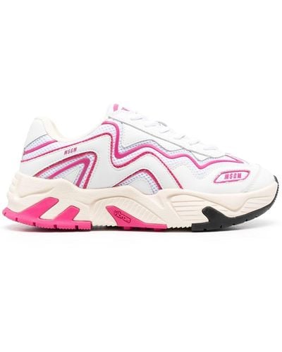 MSGM Paneled Low-top Sneakers - Pink