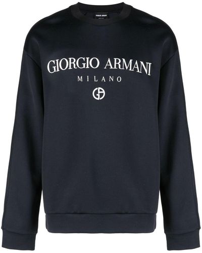 Giorgio Armani Sweater Met Logoprint - Zwart