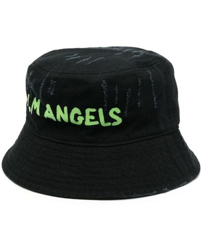Palm Angels Sombrero de pescador con logo - Negro