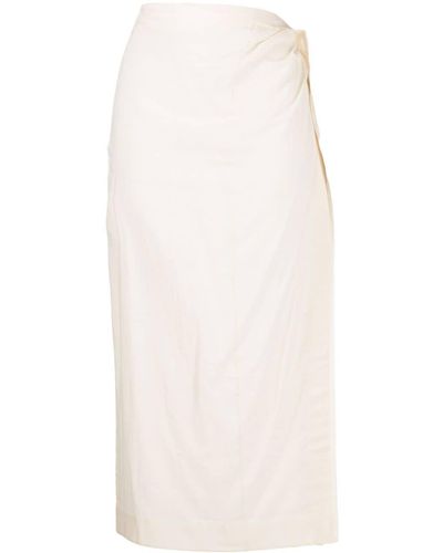 Jacquemus La Jupe Draggiu Inside-out Skirt - White