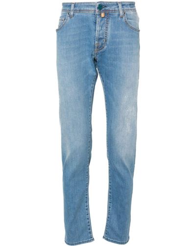 Jacob Cohen Nick Mid-rise Slim-fit Trousers - Blue