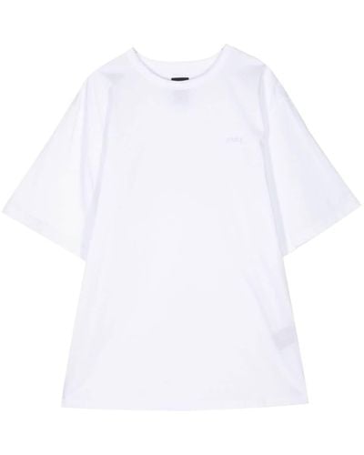 Juun.J Embroidered-detail Cotton T-shirt - White