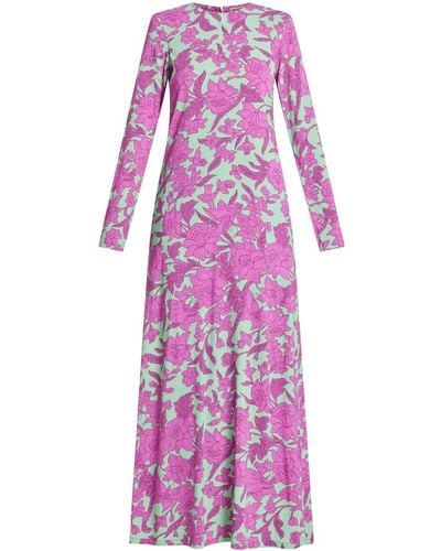 La DoubleJ Swing Floral-print Maxi Dress - Purple