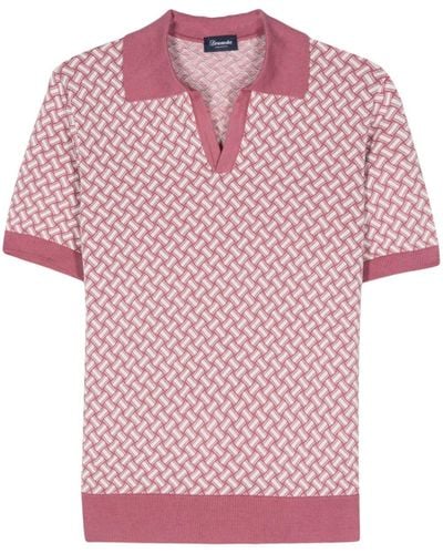 Drumohr Geometrisch gemustertes Poloshirt - Pink