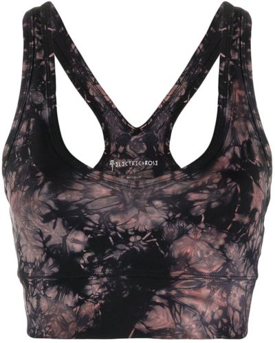 Electric and Rose Allegra Tie-dye Print Sports Bra - Black