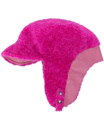 Simonetta Ravizza Aviator Shearling Hat - Pink