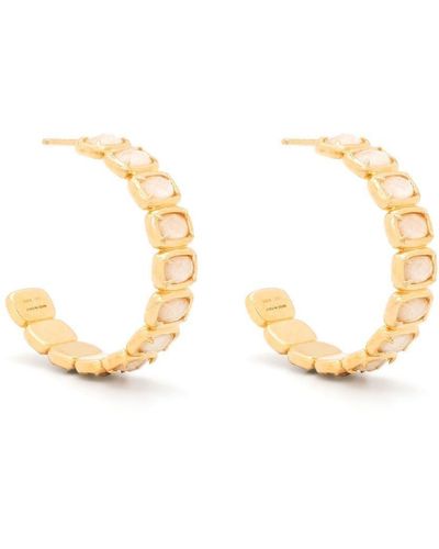 Ivi Faceted-embellished Hoop Earrings - Metallic