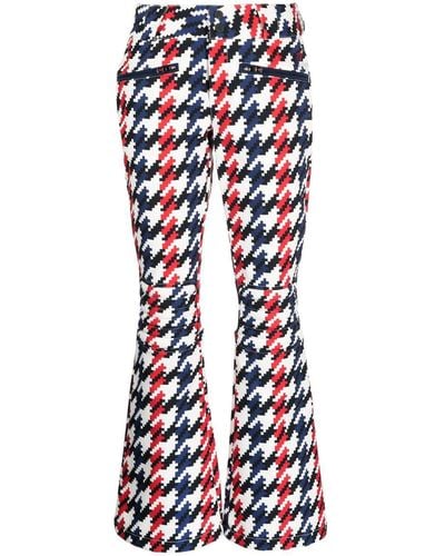 Perfect Moment Aurora Houndstooth-print Flared Pants - Blue