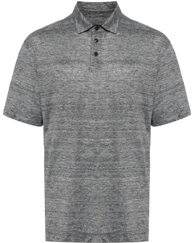 Zegna Short-sleeve Linen Polo Shirt - Grey