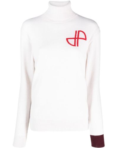 Patou Merino-blend Roll-neck Sweater - White