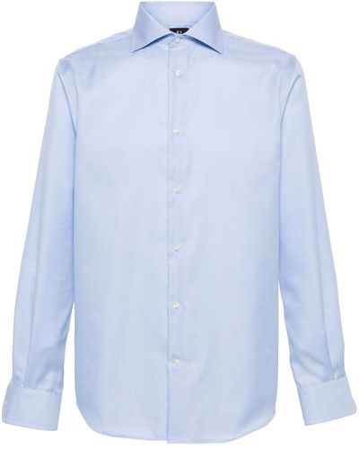 BOGGI Houndstooth-pattern Shirt - Blue